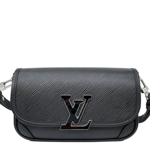 LOUIS VUITTON Buci Epi Leather Shoulder Bag Black