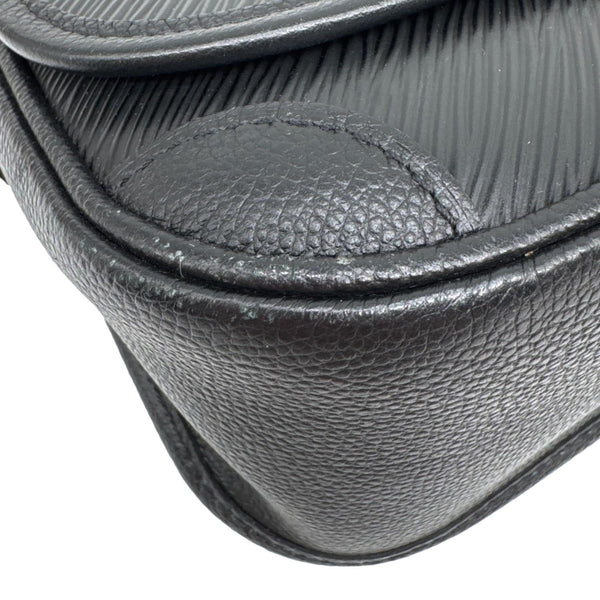 LOUIS VUITTON Buci Epi Leather Shoulder Bag Black