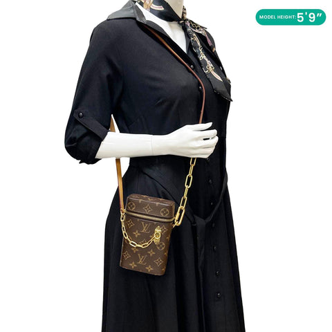 LOUIS VUITTON Legacy Monogram Canvas Phone Box Brown