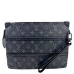LOUIS VUITTON Trunk Pochette Monogram Eclipse Canvas Wristlet Black