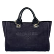 CHANEL Deauville Small Mixed Fibers Tote Bag Navy Blue