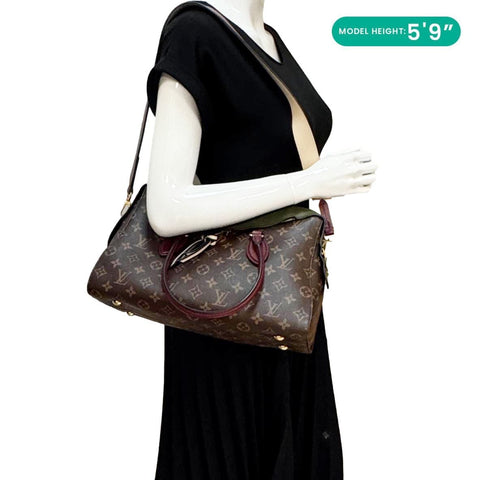 LOUIS VUITTON Tuileries Monogram Canvas Tote Shoulder Bag Brown