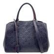 LOUIS VUITTON Montaigne MM Monogram Empreinte Shoulder Bag Navy Blue
