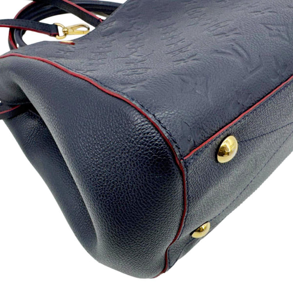 LOUIS VUITTON Montaigne MM Monogram Empreinte Shoulder Bag Navy Blue