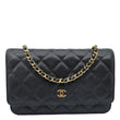 CHANEL WOC Quilted Caviar Leather Wallet On Chain Black