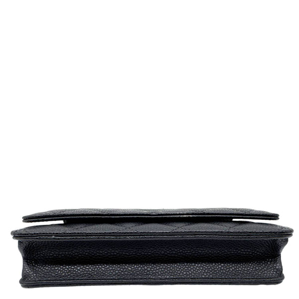 CHANEL WOC Quilted Caviar Leather Wallet On Chain Black