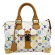 LOUIS VUITTON Speedy 30 Monogram Multicolor Canvas Satchel Bag White