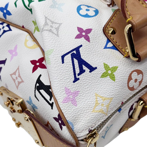LOUIS VUITTON Speedy 30 Monogram Multicolor Canvas Satchel Bag White