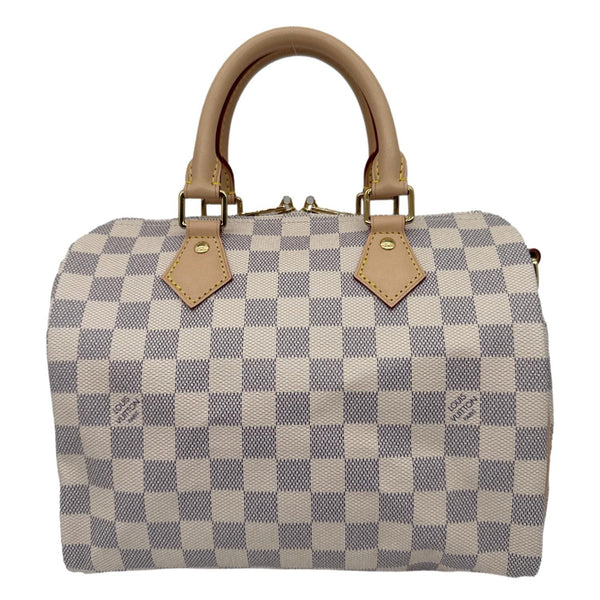 LOUIS VUITTON Speedy 25 Bandouliere Damier Azur Shoulder Bag White