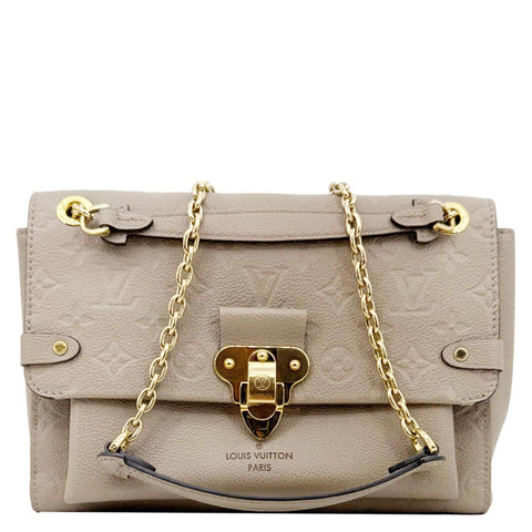 LOUIS VUITTON Vavin PM Monogram Empreinte Leather Shoulder Bag Beige