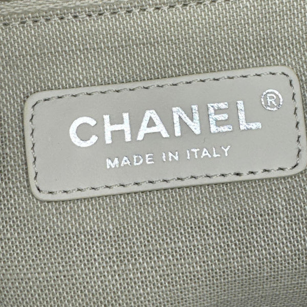 CHANEL Deauville Small Canvas Leather Tote Shoulder Bag Blue