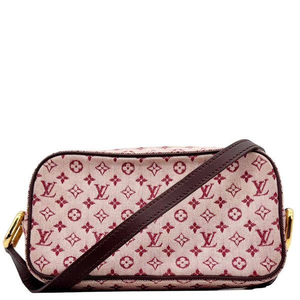 LOUIS VUITTON Juliette MM Monogram Mini Lin Canvas Crossbody Bag Burgundy