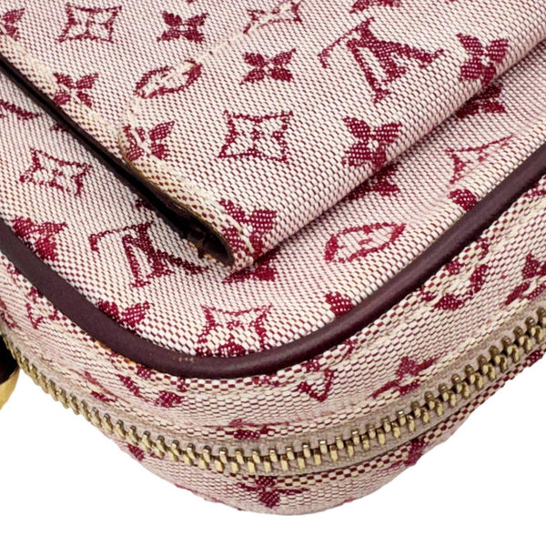 LOUIS VUITTON Juliette MM Monogram Mini Lin Canvas Crossbody Bag Burgundy