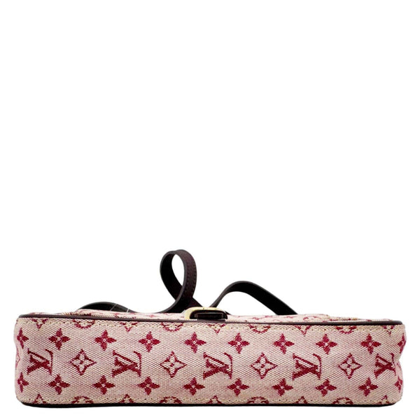 LOUIS VUITTON Juliette MM Monogram Mini Lin Canvas Crossbody Bag Burgundy