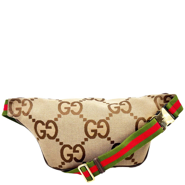 GUCCI Jumbo GG Canvas Leather Belt Bag Brown 696031
