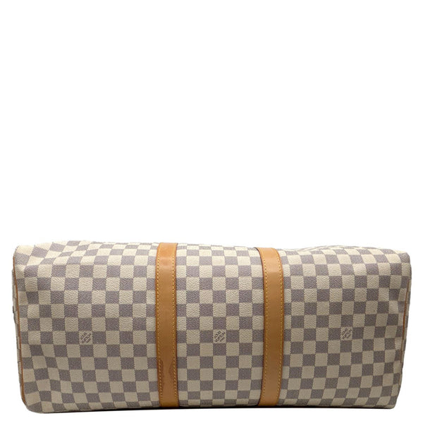 LOUIS VUITTON Keepall 50 Damier Azur Travel Bag White