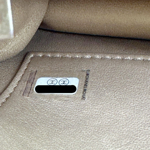 CHANEL Chic Pearls Flap Small Quilted Lambskin Leather Shoulder Bag Cream