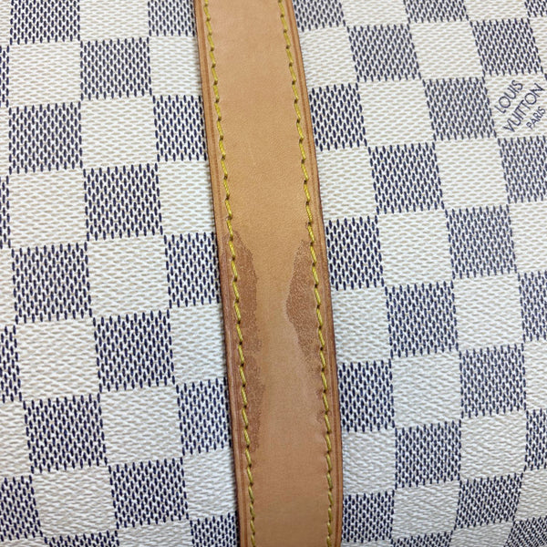 LOUIS VUITTON Keepall 50 Damier Azur Travel Bag White