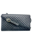 GUCCI GG Micro Leather Crossbody Wallet Black 466507