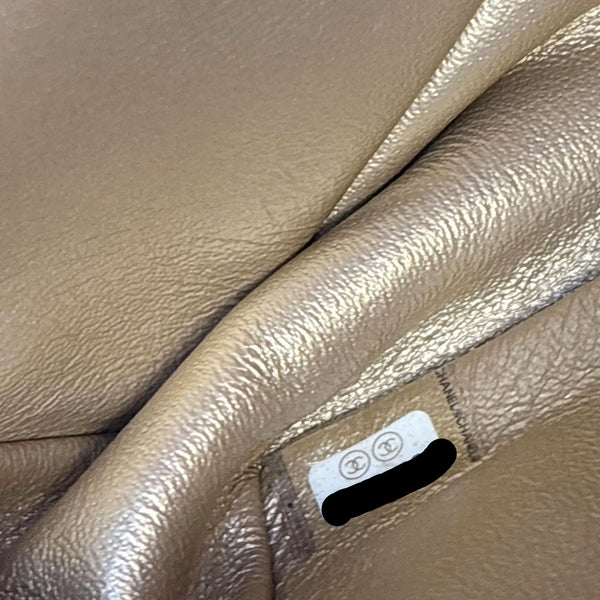 CHANEL Boy Flap Small Crocodile Embossed Leather Shoulder Bag Gold