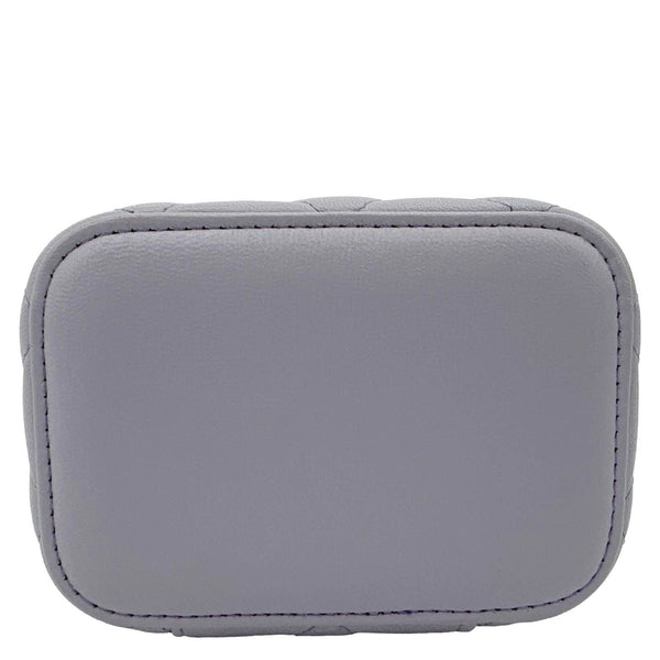 CHANEL Mini Vanity Lambskin Quilted Leather Top Handle Case With Chain Lilac