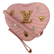 LOUIS VUITTON New Wave Heart Quilted Calfskin Leather Shoulder Bag Dusty Pink