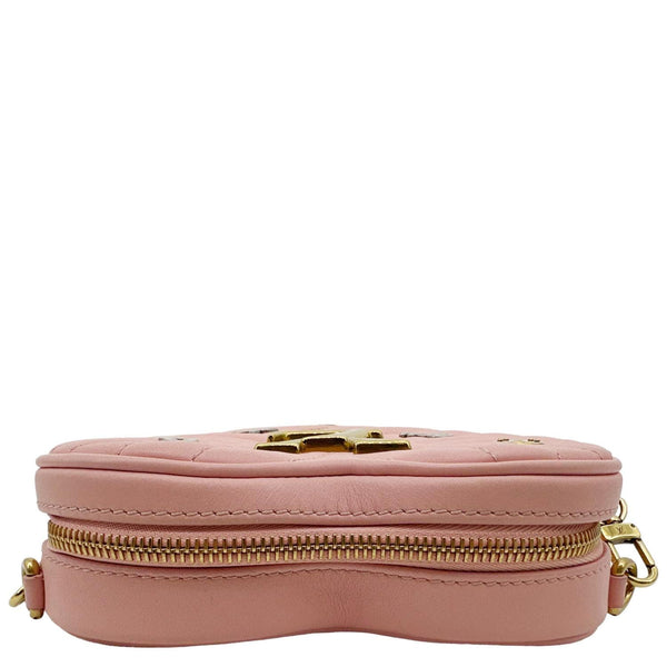 LOUIS VUITTON New Wave Heart Quilted Calfskin Leather Shoulder Bag Dusty Pink