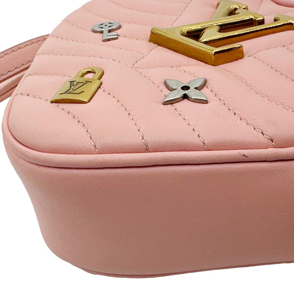LOUIS VUITTON New Wave Heart Quilted Calfskin Leather Shoulder Bag Dusty Pink