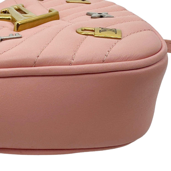 LOUIS VUITTON New Wave Heart Quilted Calfskin Leather Shoulder Bag Dusty Pink