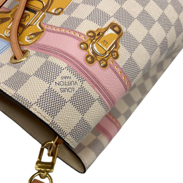 LOUIS VUITTON Neonoe Summer Trunks Damier Azur Crossbody Bag White