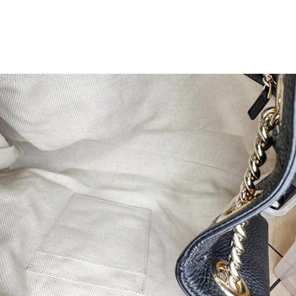 GUCCI Soho Medium Pebbled Leather Shoulder Bag Black 308982