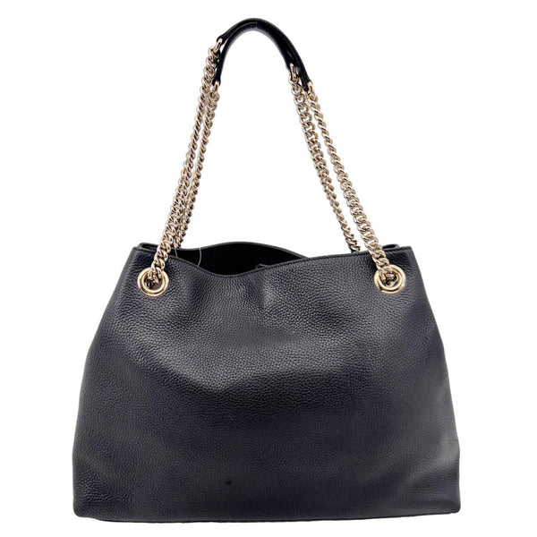 GUCCI Soho Medium Pebbled Leather Shoulder Bag Black 308982