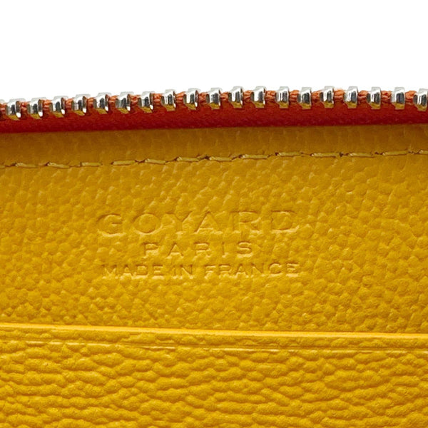 GOYARD Chevron Print Canvas Compact Wallet Orange