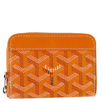 GOYARD Chevron Print Canvas Compact Wallet Orange