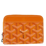 GOYARD Chevron Print Canvas Compact Wallet Orange