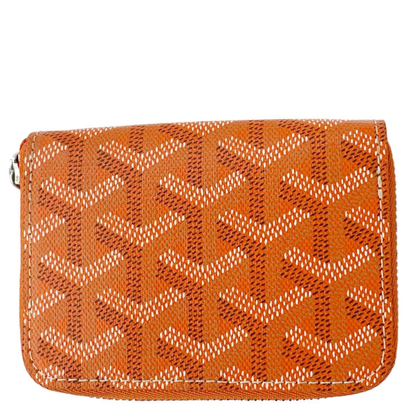 GOYARD Chevron Print Canvas Compact Wallet Orange