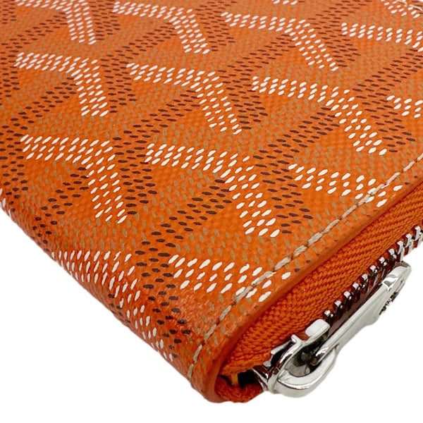 GOYARD Chevron Print Canvas Compact Wallet Orange
