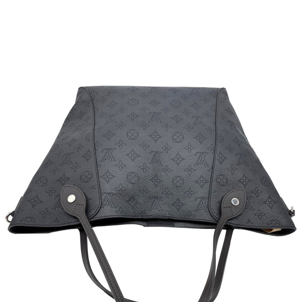 LOUIS VUITTON Hina MM Mahina Leather Tote Shoulder Bag Black