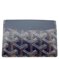 GOYARD Saint Sulpice Chevron Coated Canvas Card Holder Navy Blue