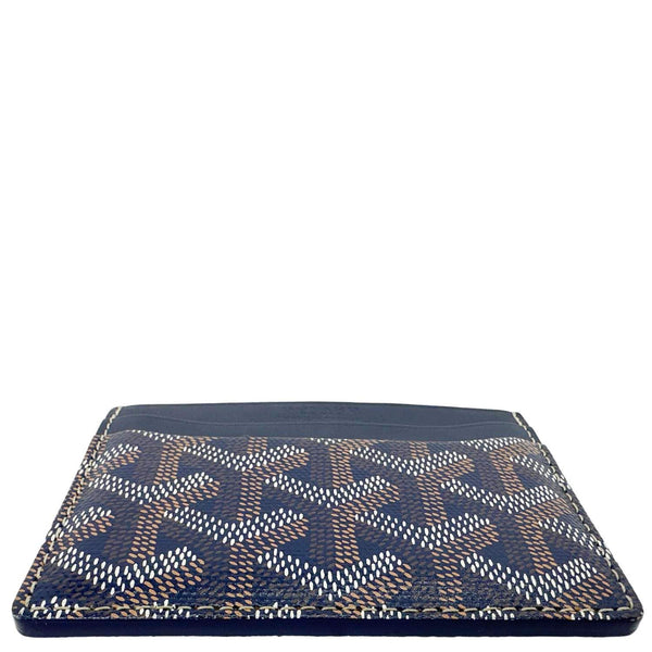 GOYARD Saint Sulpice Chevron Coated Canvas Card Holder Navy Blue