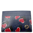GUCCI Heartbeat Betty Textured Leather Card Holder Blue 334483