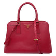 PRADA Promenade Medium Saffiano Lux Leather Shoulder Bag Red