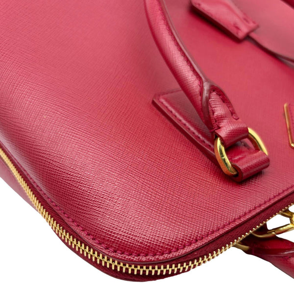 PRADA Promenade Medium Saffiano Lux Leather Shoulder Bag Red