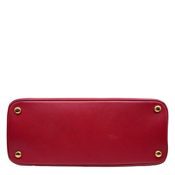 PRADA Promenade Medium Saffiano Lux Leather Shoulder Bag Red
