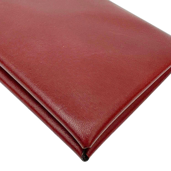 HERMES Duo Calfskin Leather Compact Card Holder Bordeaux