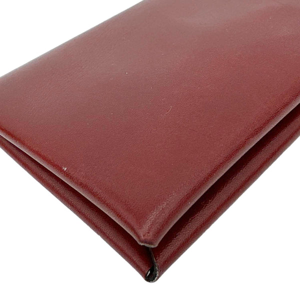 HERMES Duo Calfskin Leather Compact Card Holder Bordeaux