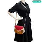 MCM Patricia Small Visetos Canvas Crossbody Bag Red