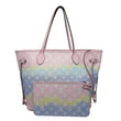 LOUIS VUITTON Neverfull Escale MM Pastel Monogram Giant Canvas Shoulder Bag Multicolor