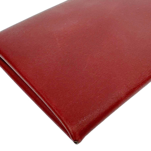 HERMES Duo Calfskin Leather Compact Card Holder Bordeaux