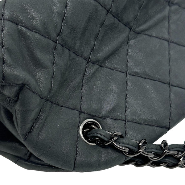 CHANEL Just Mademoiselle Small Bowling Quilted Leather Shoulder Bag Black